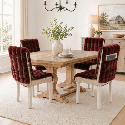 Ensemble de 4 housses extensibles de chaise de salle à manger en jacquard, housses élastiques de chaise Parsons, ensemble de 4