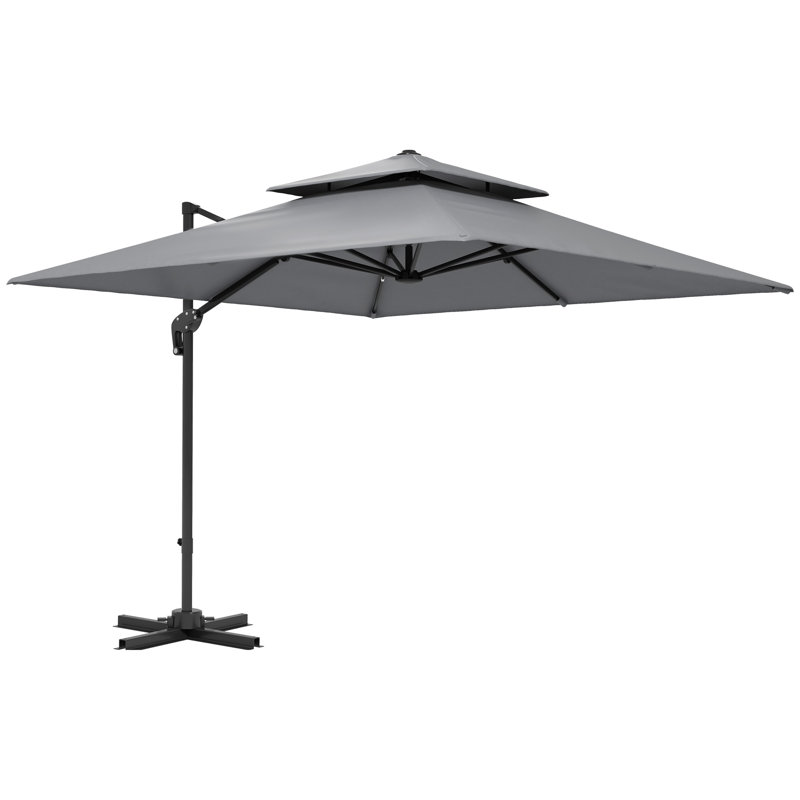 Parasol en porte-à-faux 118,1 po avec manivelle et contrepoids inclus