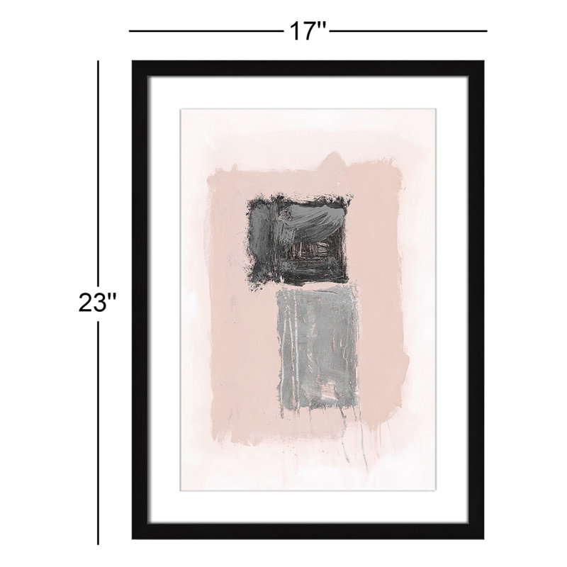 Thomasin Pink, Black And Silver Shimmer II On Paper by Joss & Main Print, Cadre noir mat, H 23 po x l 17 po x P 1,25 po