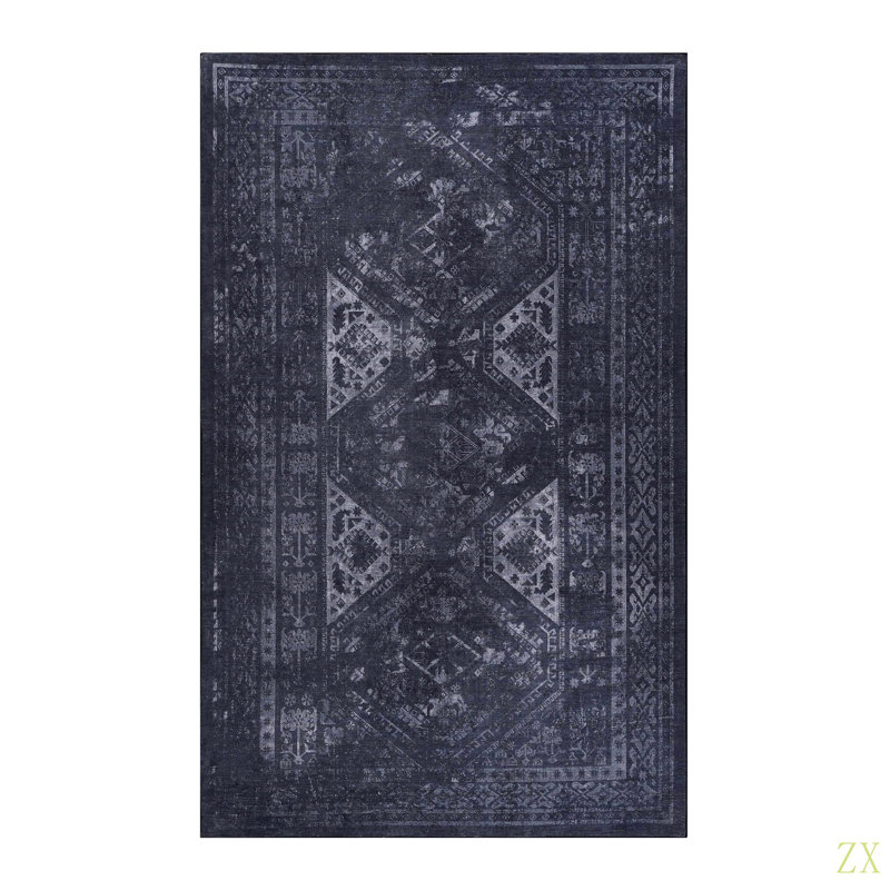 Area Rug 5X8, Washable Rug, Low-Pile, Non-Slip, Non-Shedding, Foldable, Kid & Pet Friendly - Area Rugs For Living Room, Bedroom, Kitchen (5' X 8')