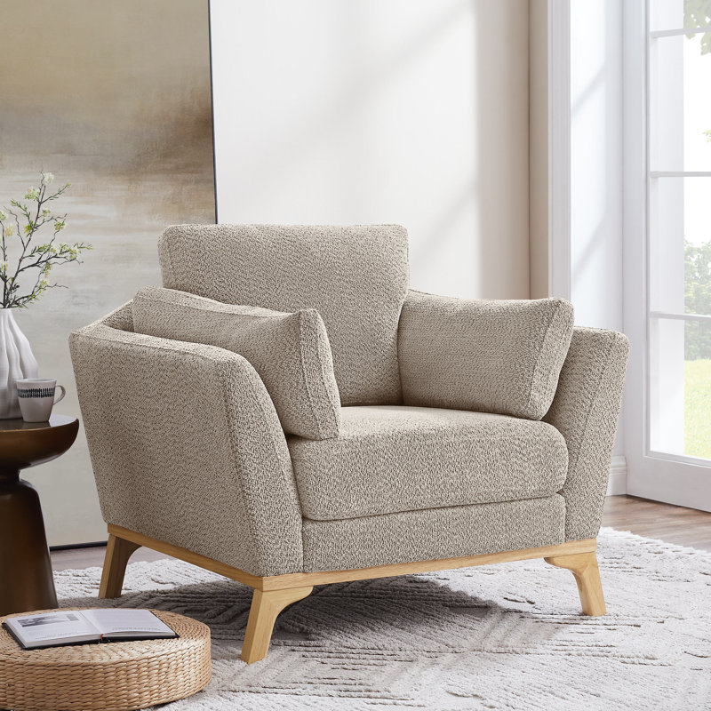 Lodell Upholstered Armchair, Camel Boucle
