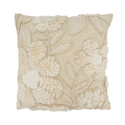 Embroidered Floral Pillow
