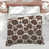 Motif floral brun / beige