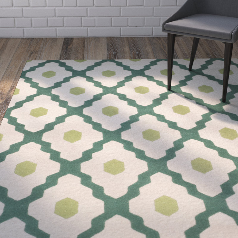 Carolene Hand Tufted Wool Geometric Rug, Rectangle 6' x 9'