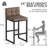 Sturdy Modern Low-Back Counter Height Bar Stools with Metal Frame and Faux Leather Upholstery-1014882654