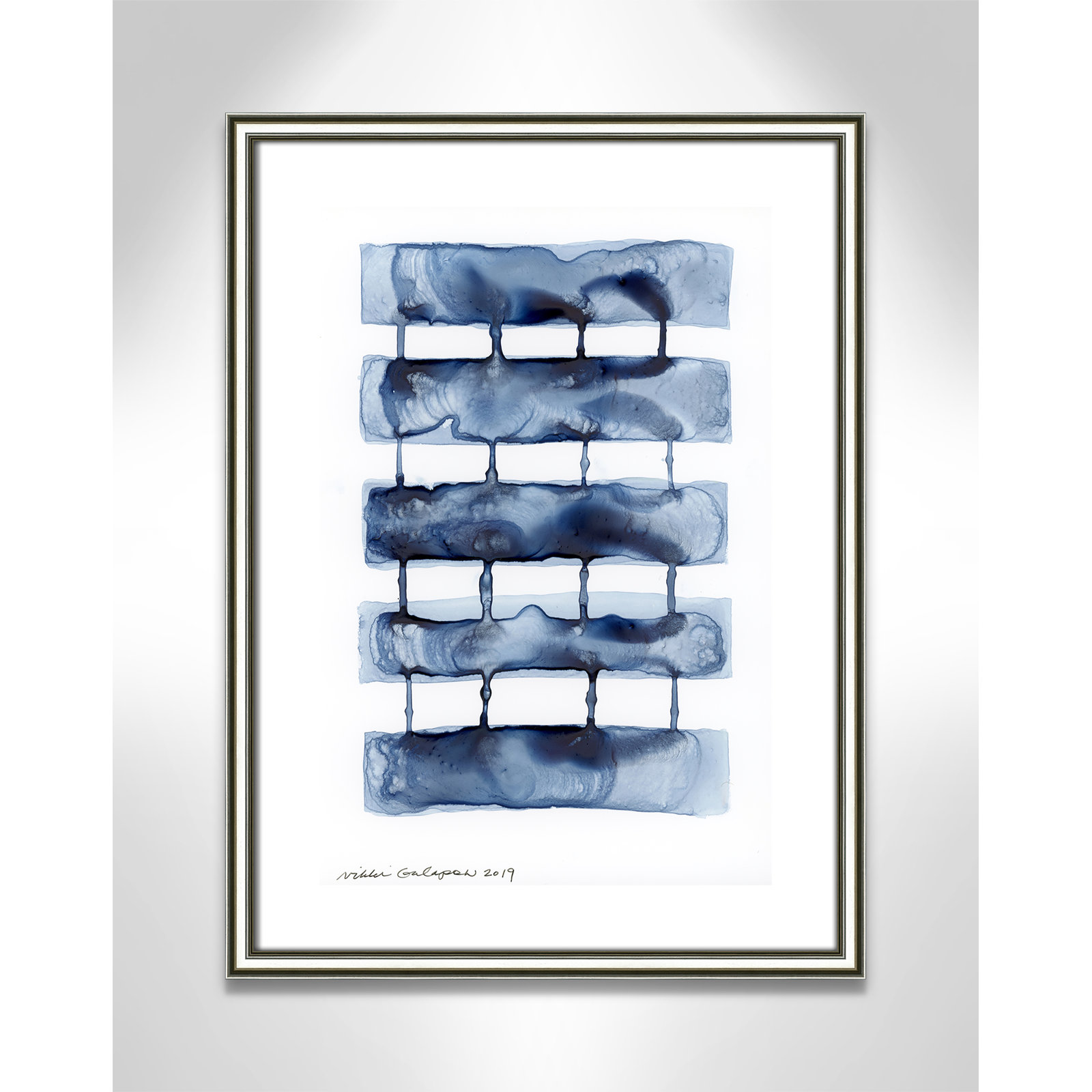 Stitched Together I by Nikki Galapon - Solid Wood Rectangle Print Single Piece Item on Canvas, Silver Framed Paper