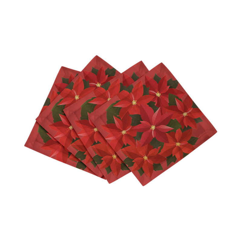 Serviettes de Noël en satin de coton