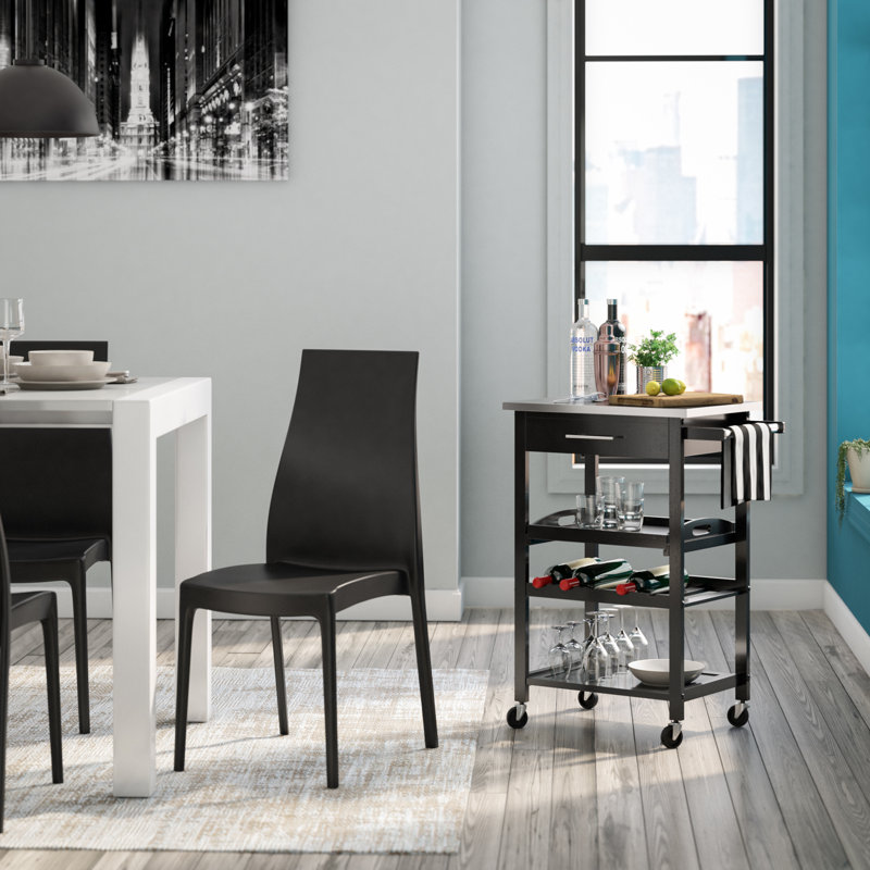 Chaise d'appoint empilable Mckenna, Noir