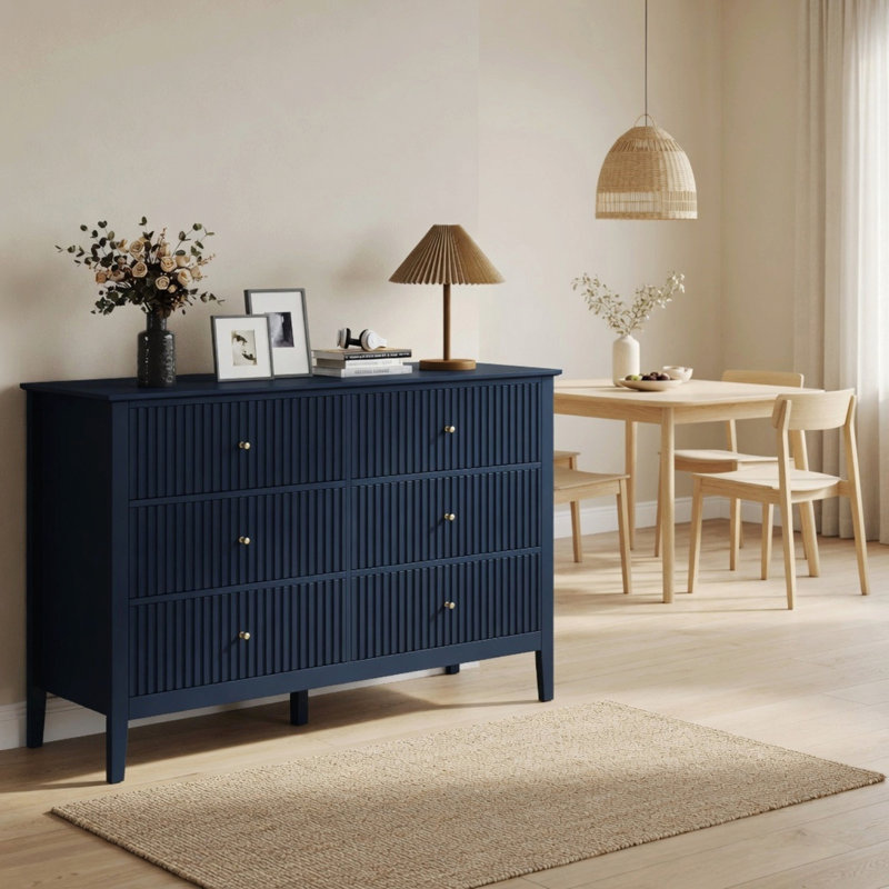 Commode double à 6 tiroirs Modern, Blue