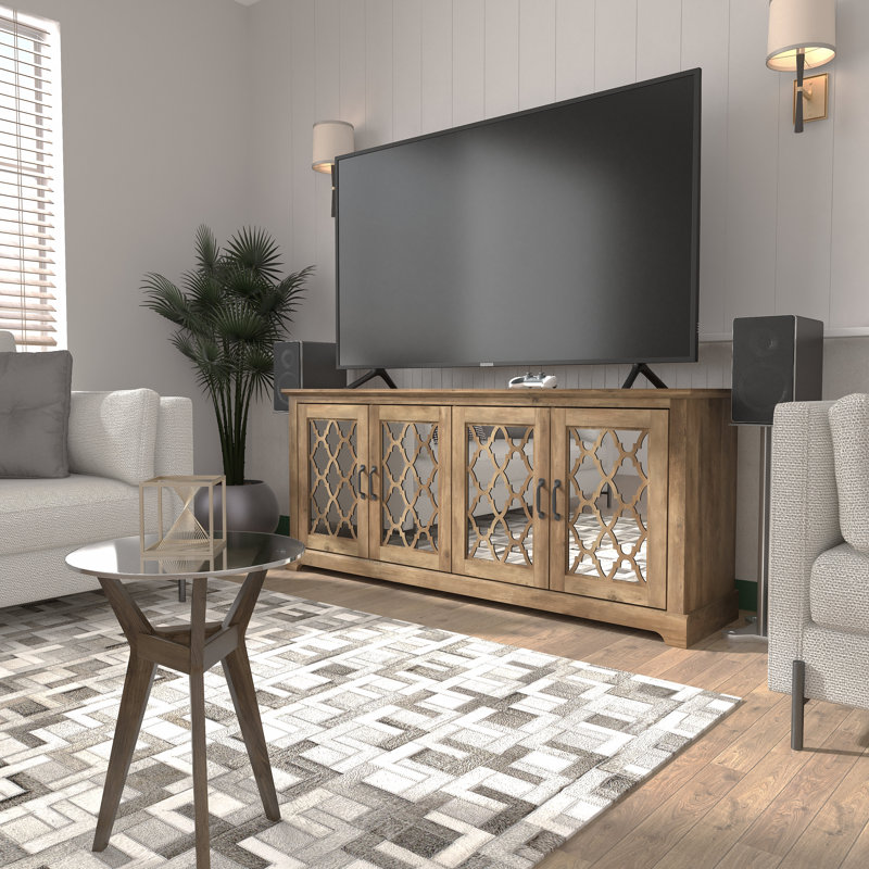 Chessani TV Stand for TVs up to 75", Knotty Oak