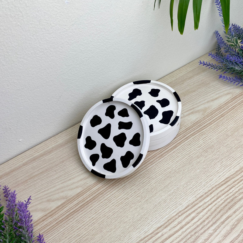 Stoneware Round 4 Piece Coaster Set