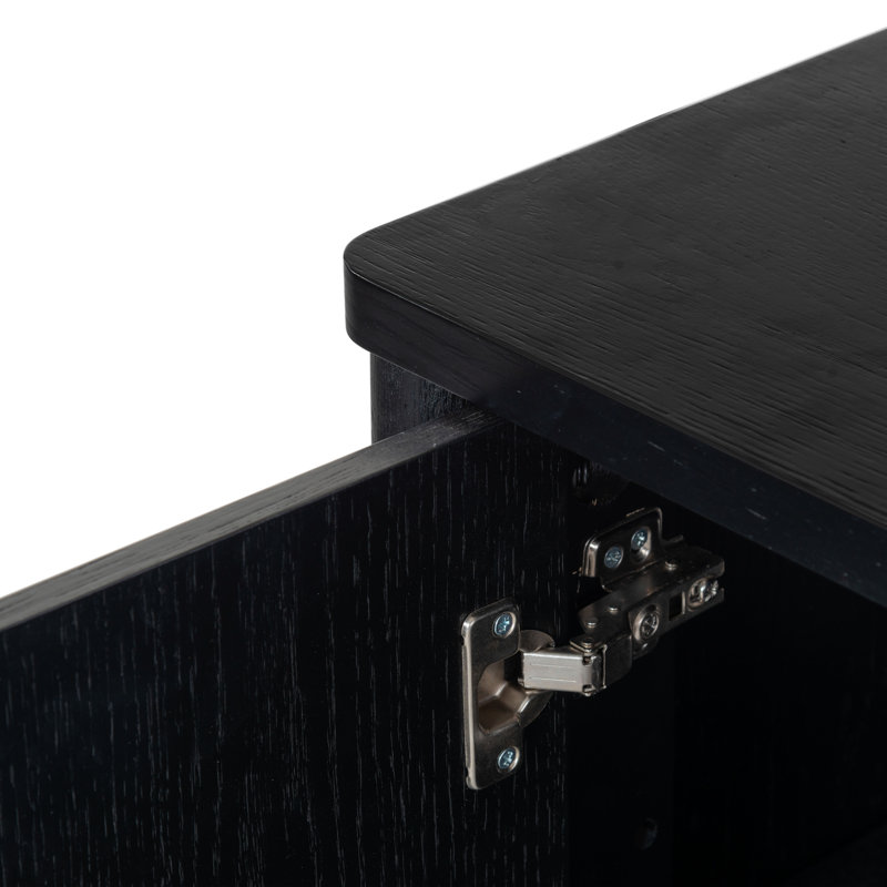 Kaplan Wood 3-Door Sideboard, Black