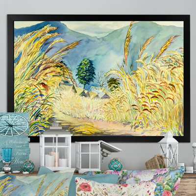«Corn Field Landscape», reproduction encadrée sur toile