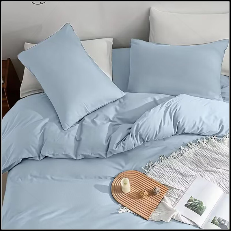 Housse de couette Serta Simply Clean, Housse de couette pour grand lit, Bleu clair