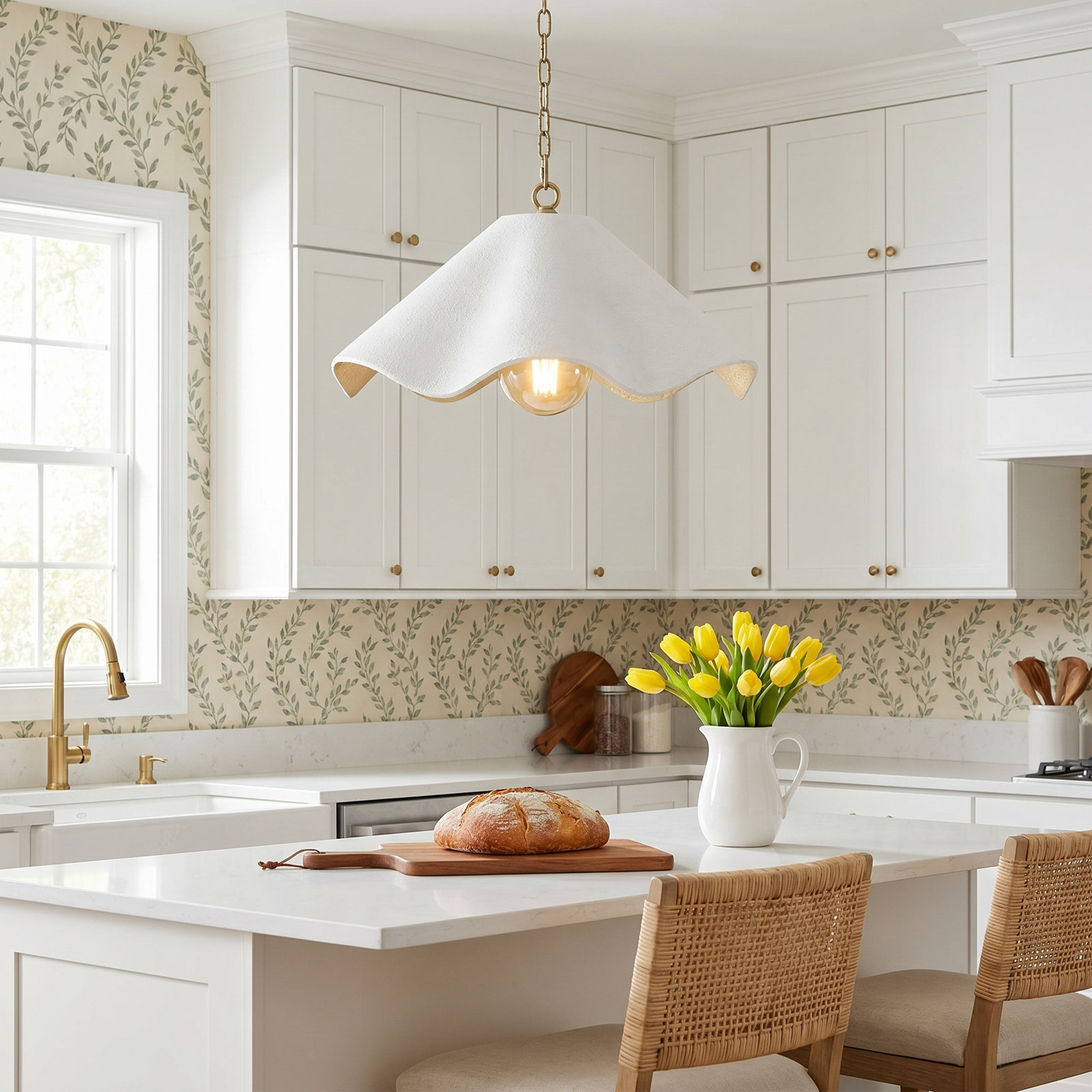 Coastal Chic Dimmable Pendant Light, 1 Light, 7.5" H x 15.5" W x 15.5" D