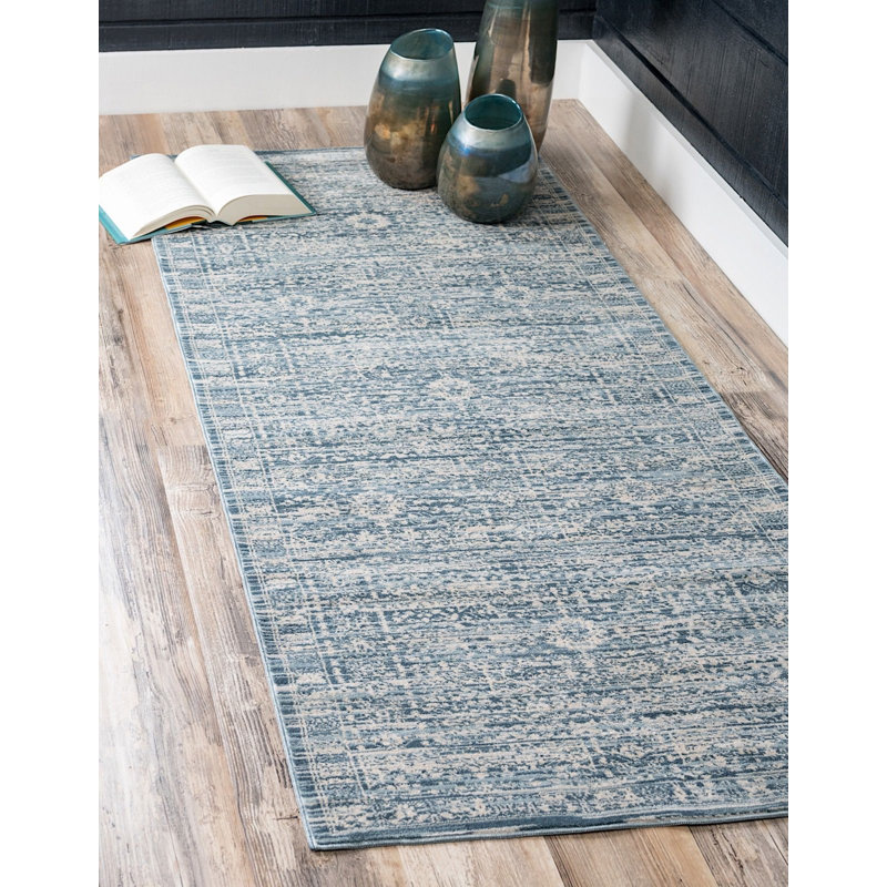 Tapis bleu Antone, Tapis de couloir 2 pi 7 po x 6 pi