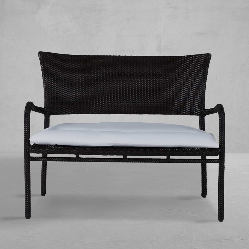 Skye Wicker Garden Bench, Skye #2 Black Walnut