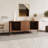 Corrigan Studio Mandea 63" Walnut Wood Sideboard with 3 Drawer Mid Century Modern