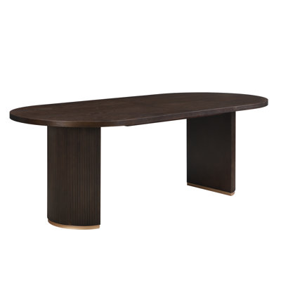 Krisslyn Oval Wood Dining Table With Double Pedestal Base