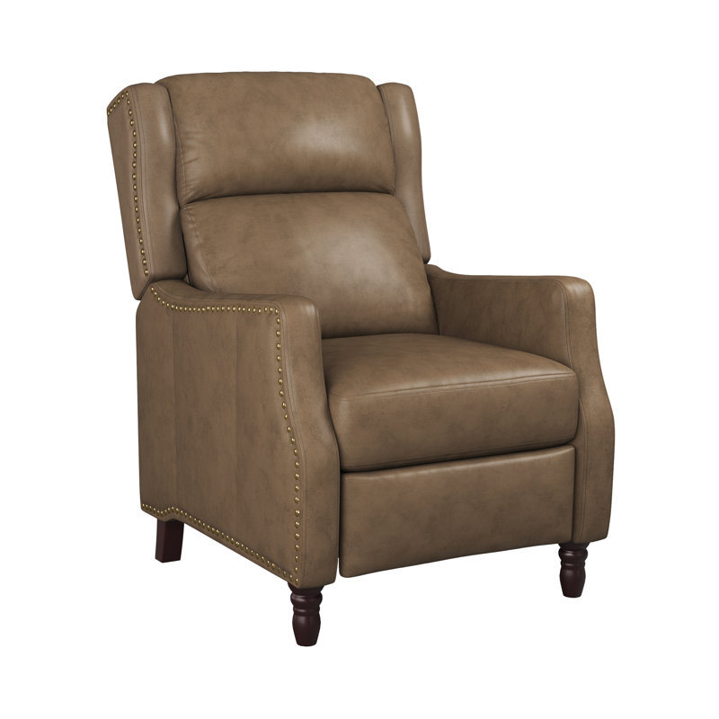 Fauteuil inclinable en cuir véritable Doersten Lange, Brun grisâtre