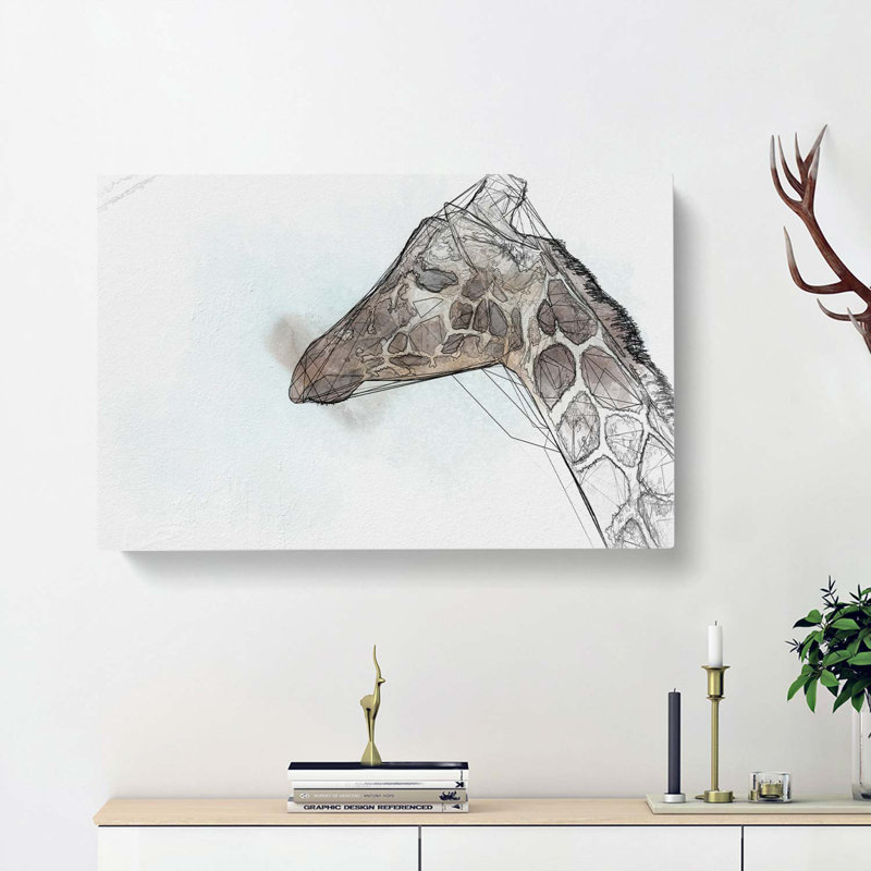 Giraffe Profile In Abstract - Wrapped Canvas, 35cm H x 50cm W x 3cm D