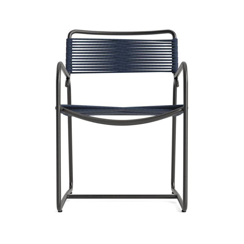 Walter Lamb Outdoor Armchair, Textured Pewter/Marine