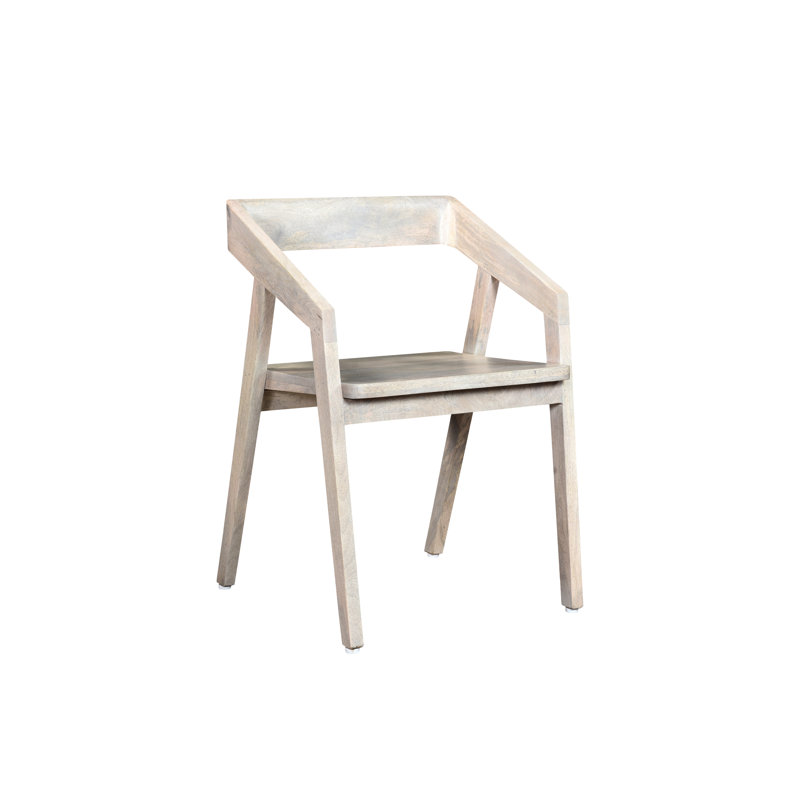 Hollingsworth 18.5'' H Solid Wood Armchair, Whitewash