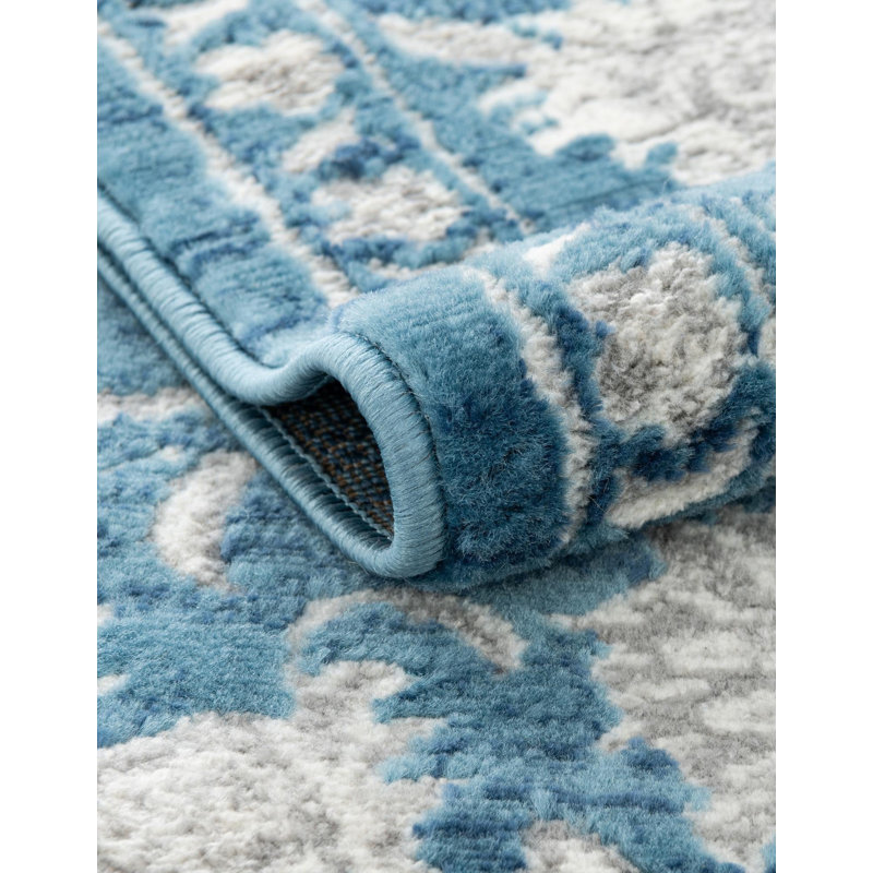 Myatt Blue Rug, Round 6'1"