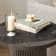 22'' Tall Solid Wood Round End Table Drum Side Table with Fluted Pedestal Base