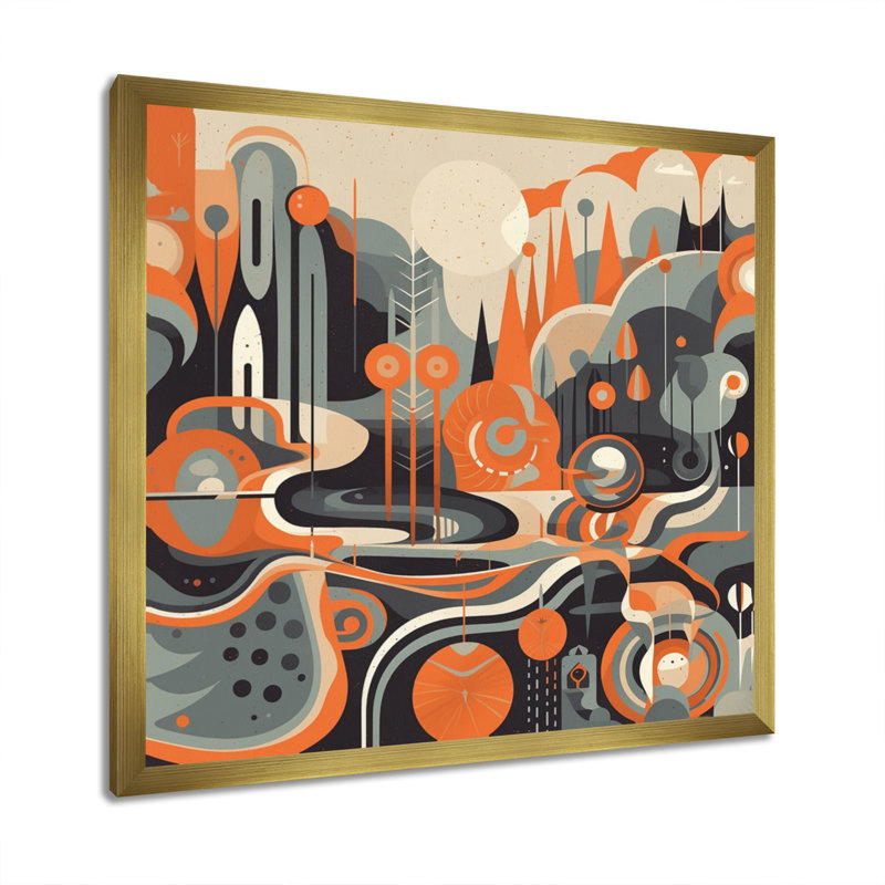 «Evolving Abstractions I», reproduction d'art sur toile, Encadrement doré, H 36 po x l 36 po x P 1,5 po