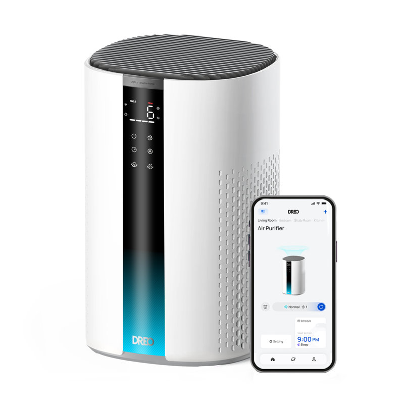 Purificateur d'air intelligent Dreo avec filtre H13 Hepa, 99,97% cadence 143 CFM, fonctionnement 15dB, mode automatique, jusqu'à 1066 pieds carrés Pi.