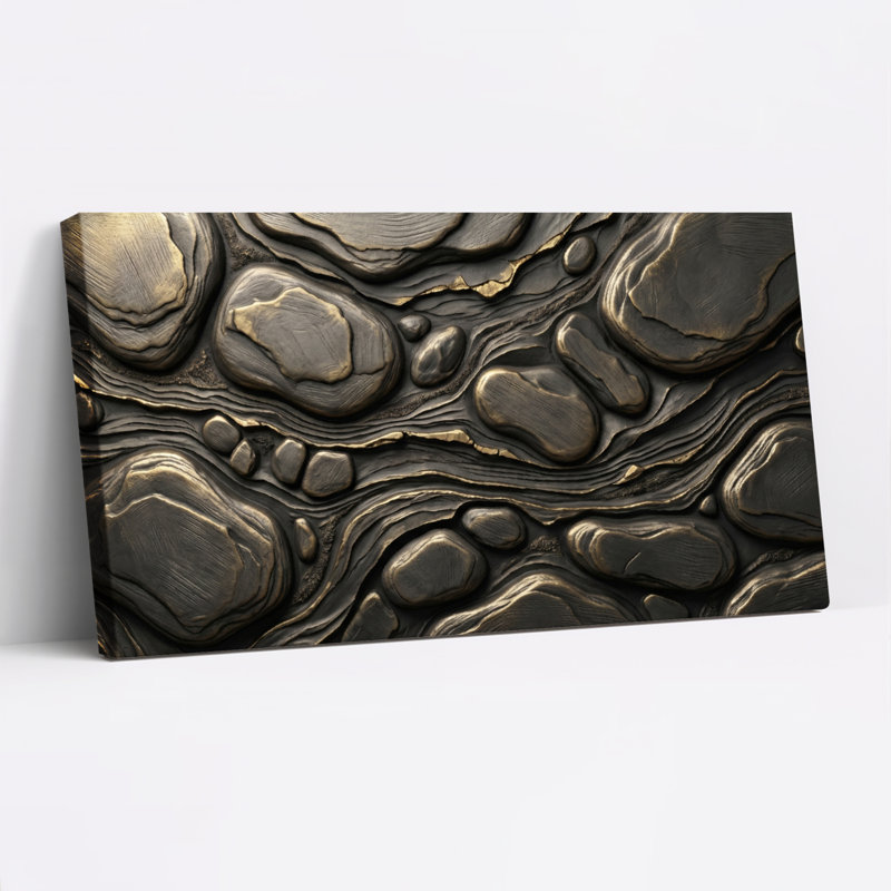 "Stone Texture", reproduction d'art sur toile, ensemble de 1, Toile tendue, L 32 po x H 16 po
