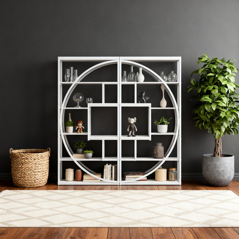 Bibliothèque 70,8 pouces de hauteur, blanc, Blanc
