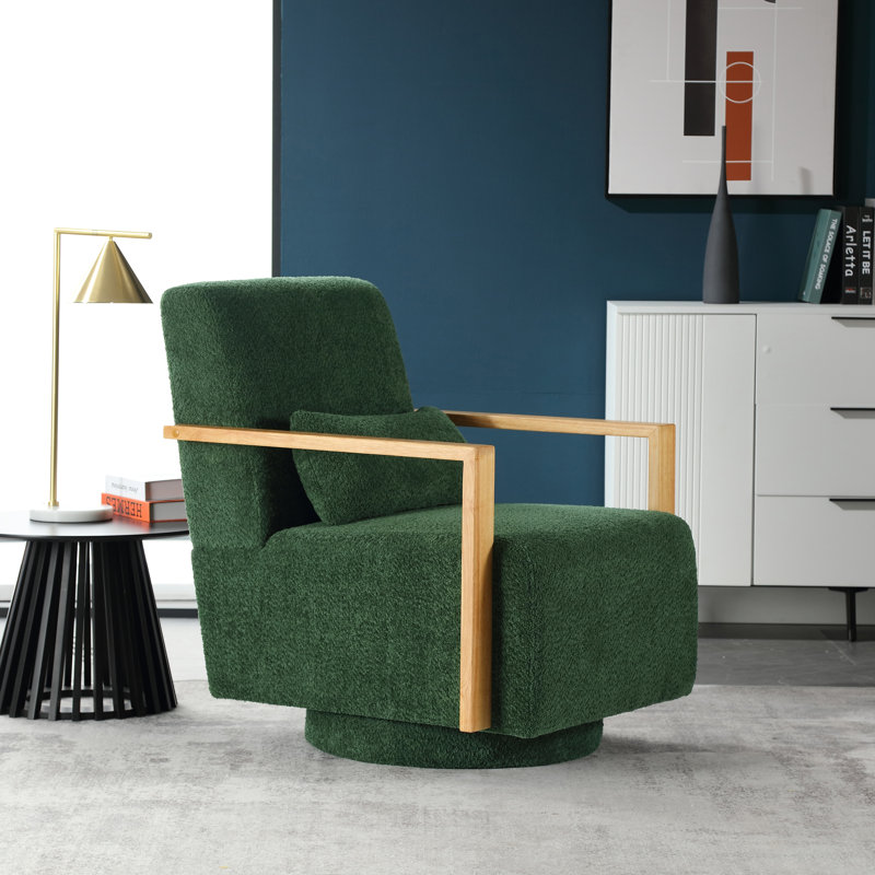 Fauteuil pivotant rembourré Barryte, Vert