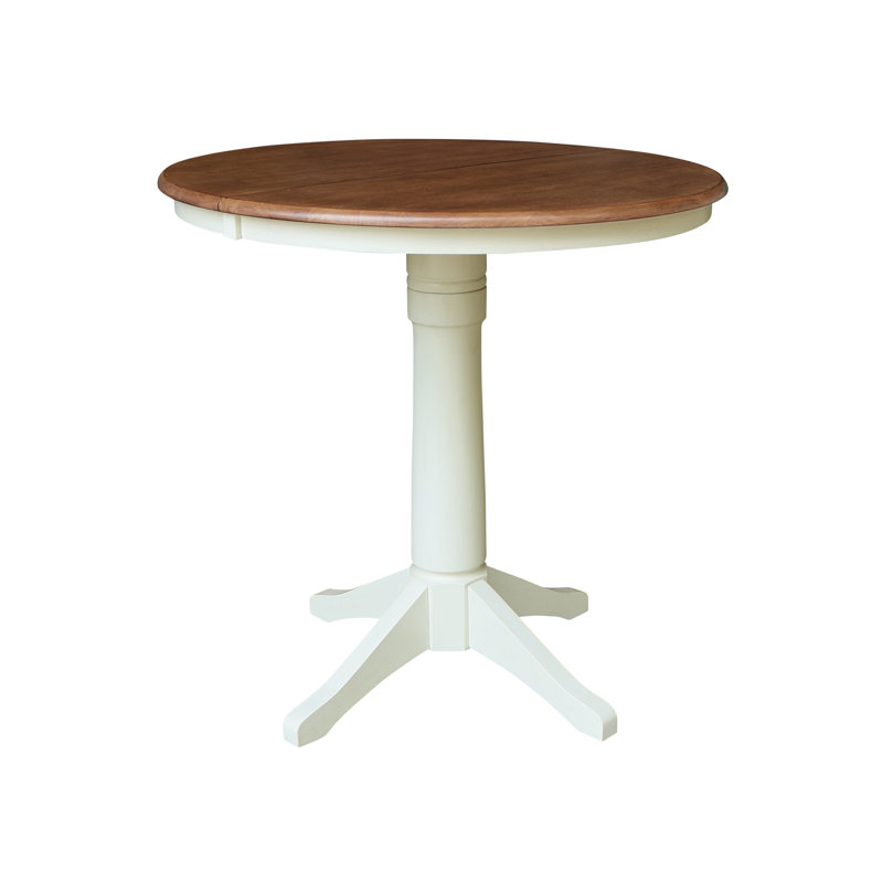 Henington Extendable Solid Wood Dining Table, Hickory/Shell