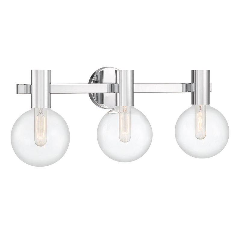  Éclairage pour meuble-lavabo de salle de bain 3 lumières Wright en chrome, Chrome