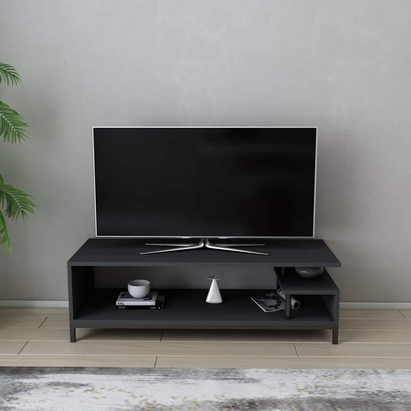 Meuble télé pour téléviseur de 50 po ou moins Antina, Noir / gris anthracite