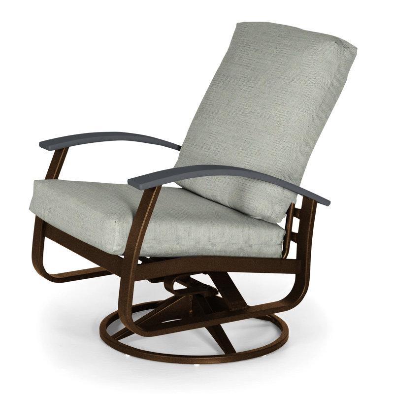 Askar Swivel Powder Coated Aluminum Outdoor Lounge Chair, Paris, Classic Graphite P30, Textured Kona