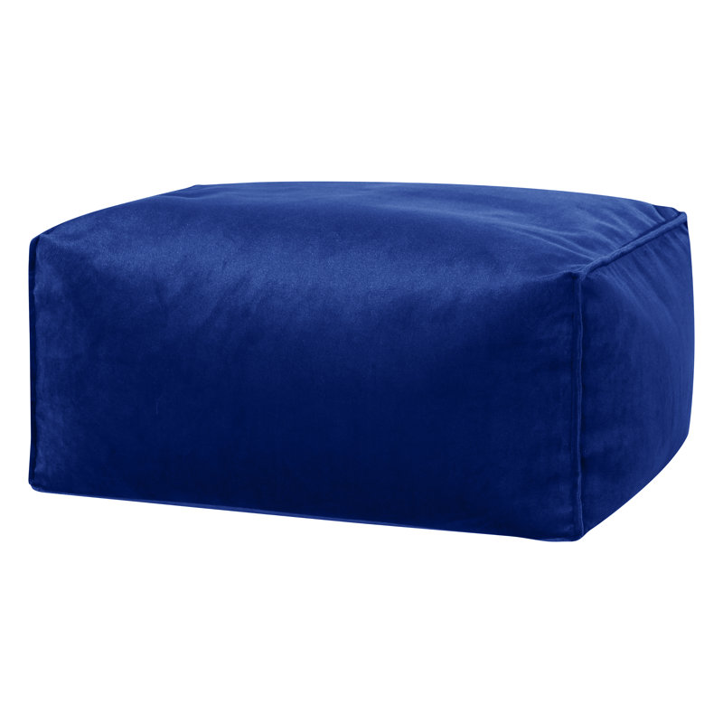 Repose-pieds de 25 po Mattox, Velours bleu indigo