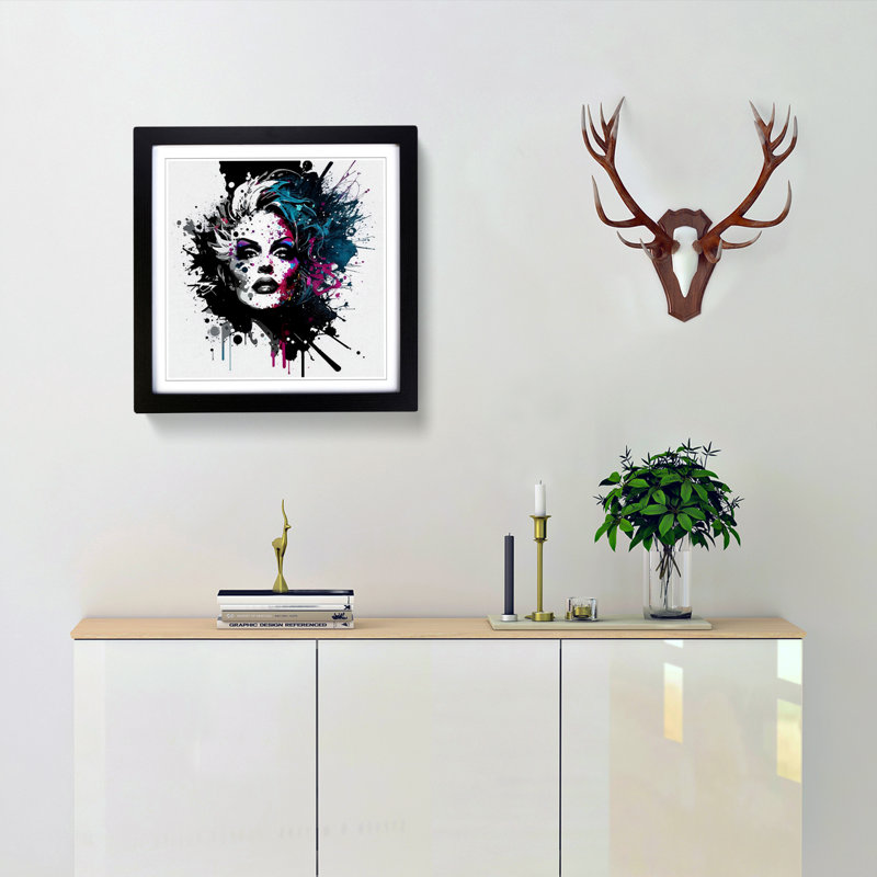 Single Picture Frame Print on Wood, Black