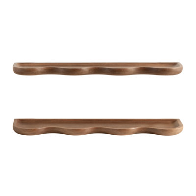 Alezar Mango Wood Wavy Floating Shelves