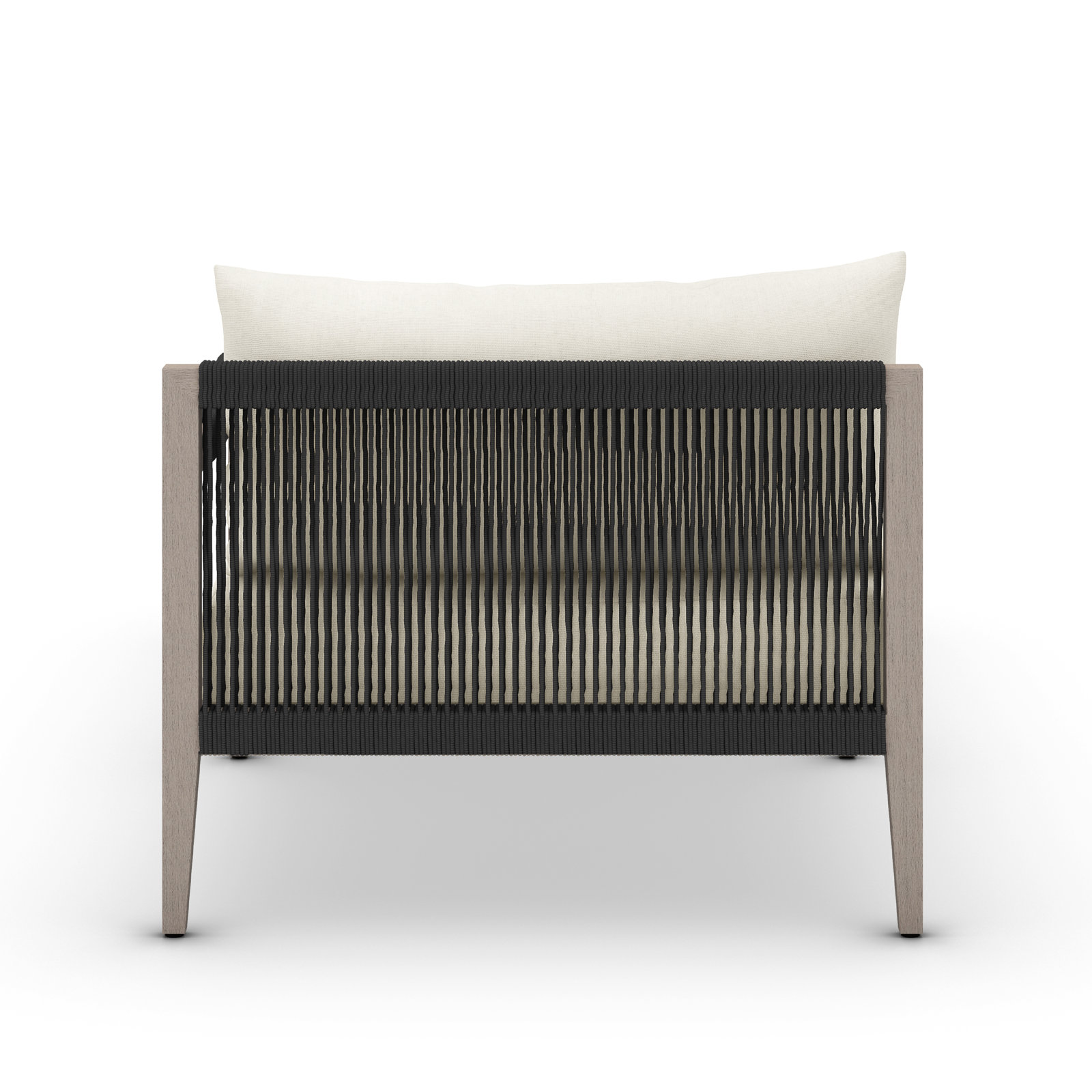 Nida 33'' Outdoor Aluminum Chaise Lounge, Weathered Gray/Dark Gray, Polyester Blend Ivory