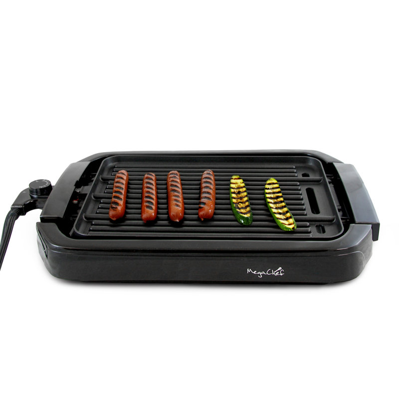 MegaChef Black Non-Stick Reversible Indoor Grill and Griddle