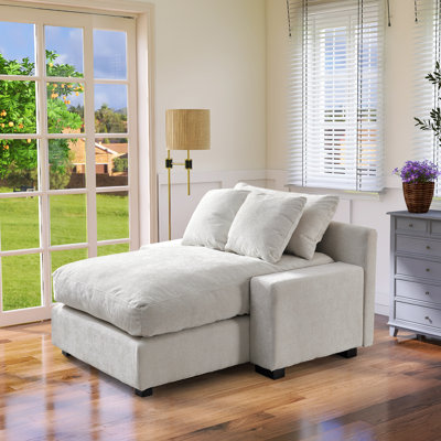 Atlai 48.8"W Luxury Corduroy Chaise Lounge