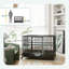 Cage pour chien en cage robuste de 48 po PawHut avec roues verrouillables, porte double et plateau amovible, gris