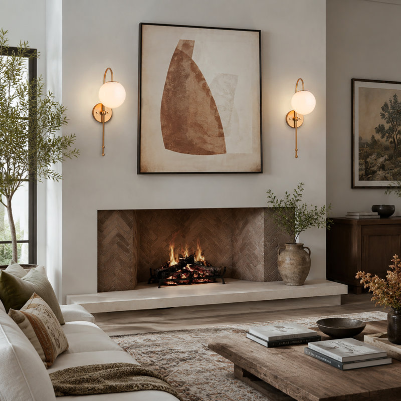 1-Light Mid-Century Modern Globe Wall Sconce