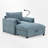 Upholstered Accent Armchair With Storage Ottoman-1890609188