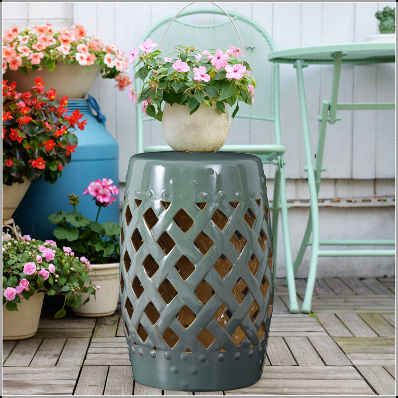Tabouret de jardin en céramique Outsunny