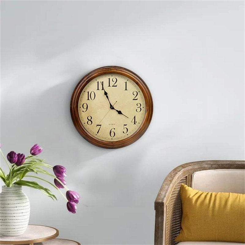 Inara Solid + Manufactured Wood Wall Clock