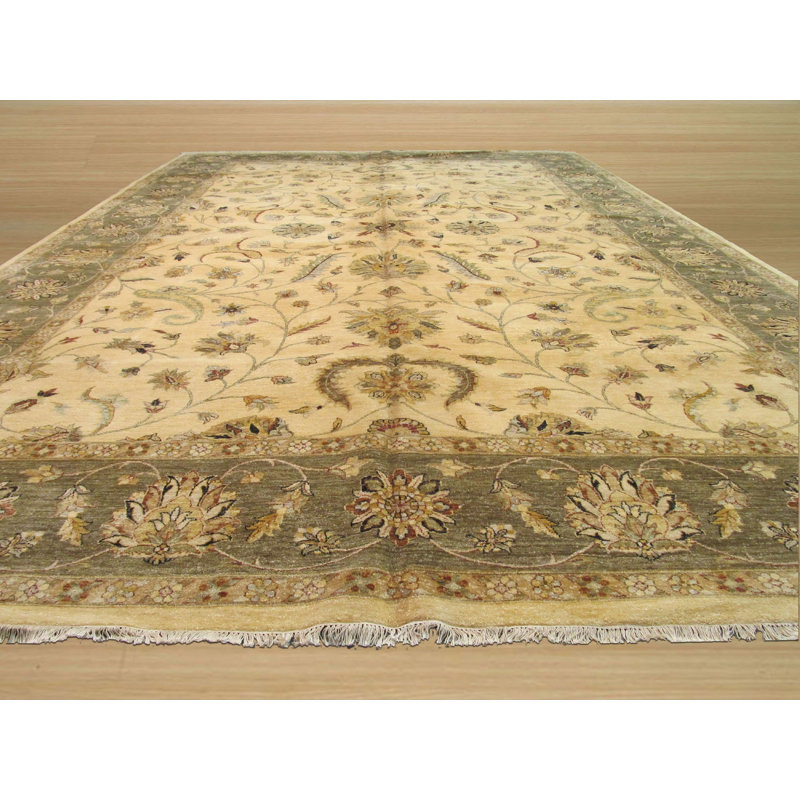 Tapis oriental ivoire traditionnel Agra